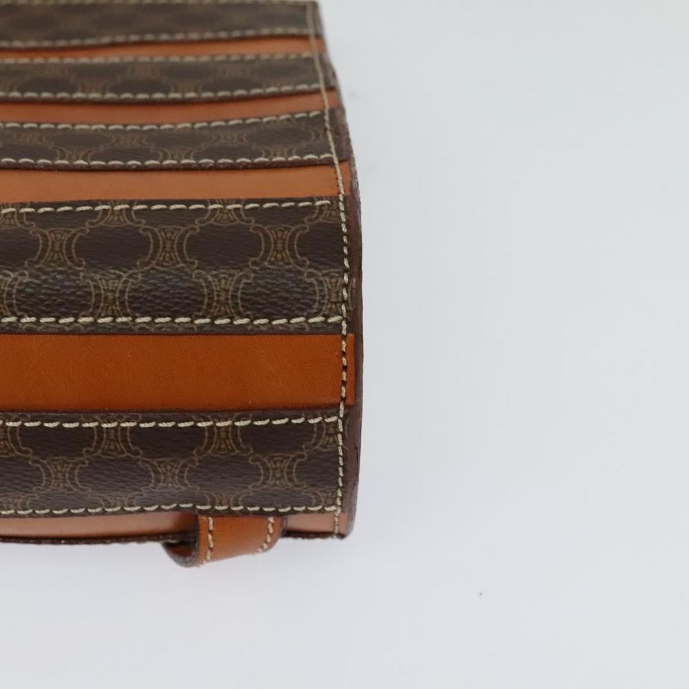 CELINE Macadam Canvas Backpack PVC Leather Brown Gold Auth 124609 - Picture 15 of 16